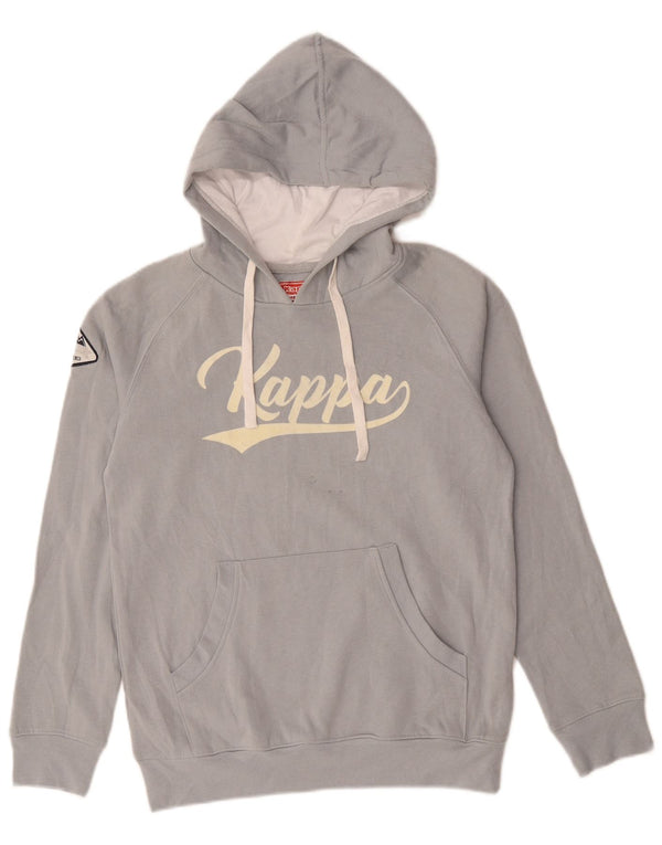 Kappa Womens Graphic Hoodie Pullover UK 14 Mittelgraue Baumwolle
