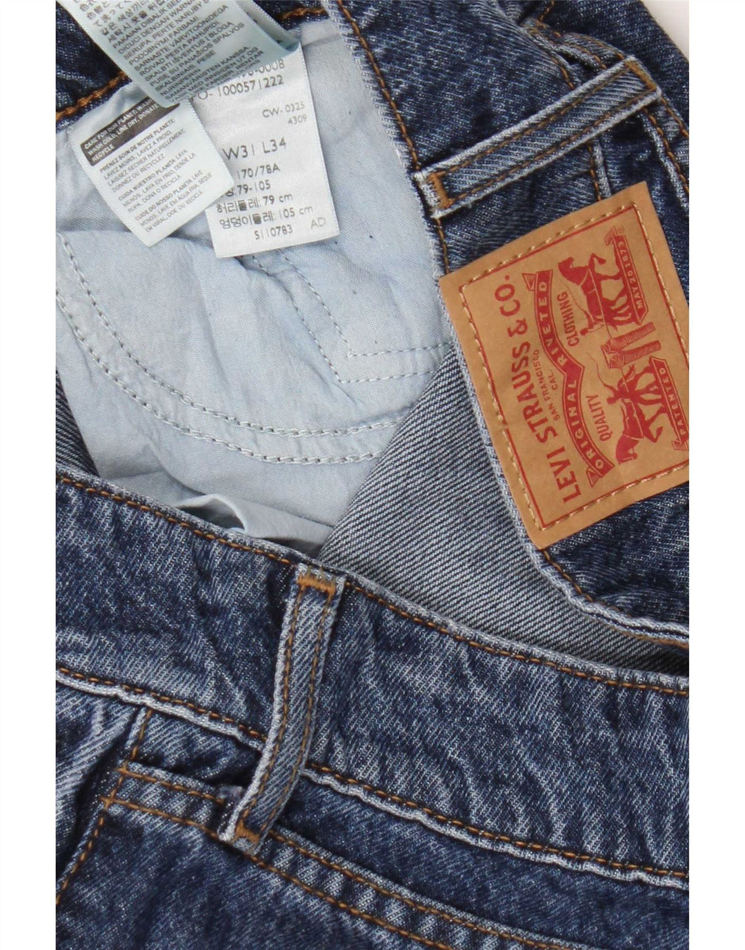Levi's Damen Super Low Wide Leg Jeans W31 L34 Blaue Baumwolle