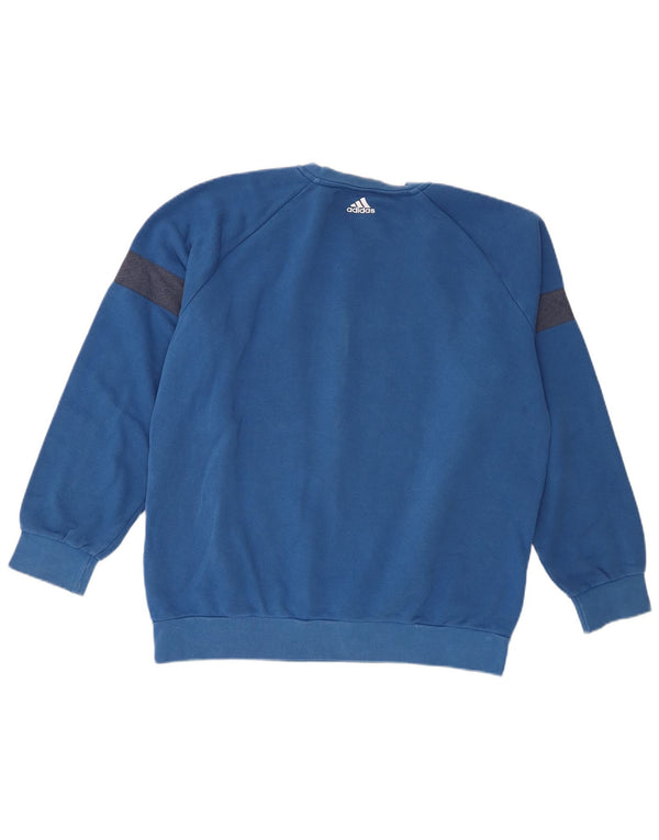 Adidas Jungen Grafik-Sweatshirt, Pullover, 15–16 Jahre, blaue Farbblock-Baumwolle