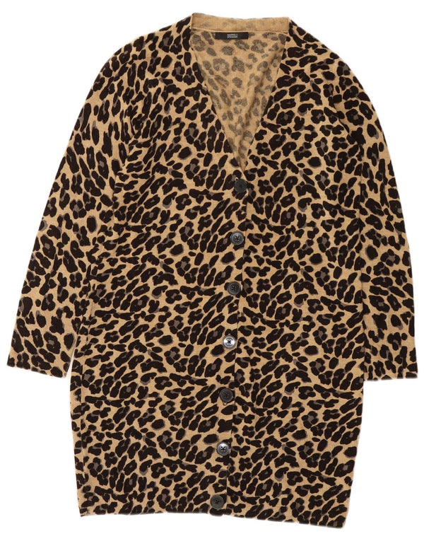Marks & Spencer Damen-Cardigan-Pullover UK 10 Small Beige Animal Print