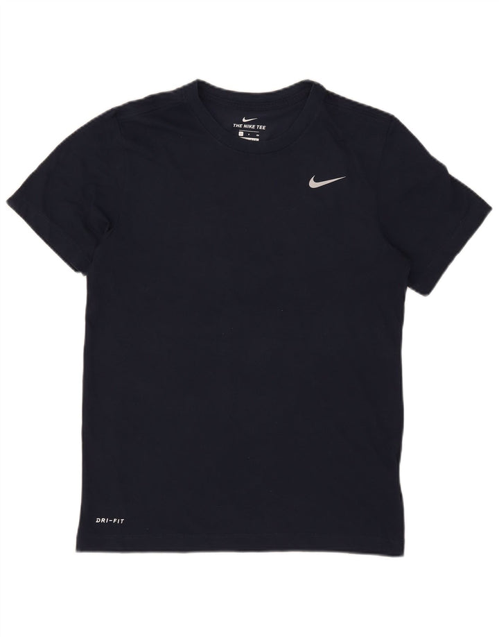 Nike Herren Dri Fit T-Shirt Top Small Marineblau Baumwolle
