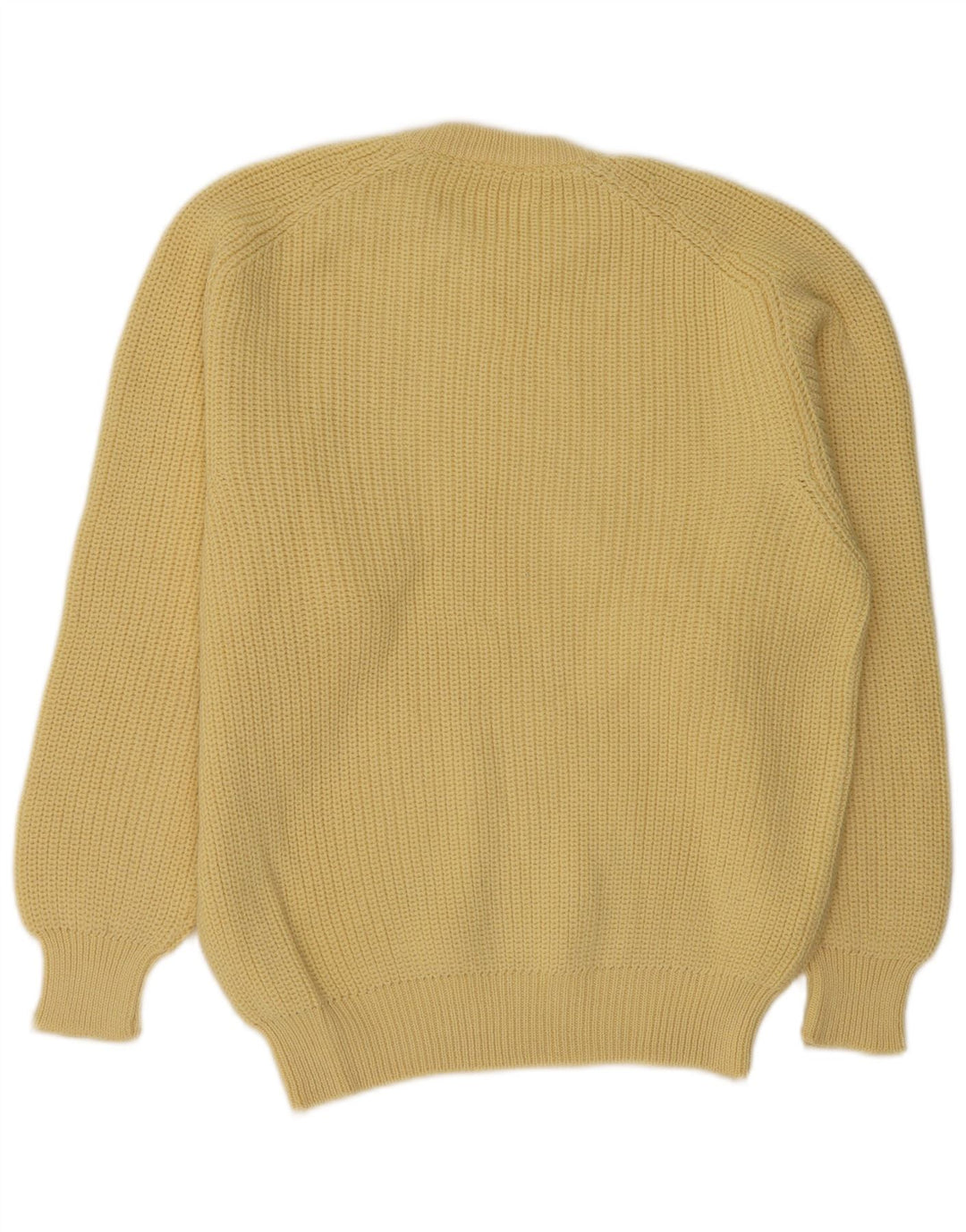 Vintage Herren Pullover mit Rundhalsausschnitt Mittelgelbe Wolle