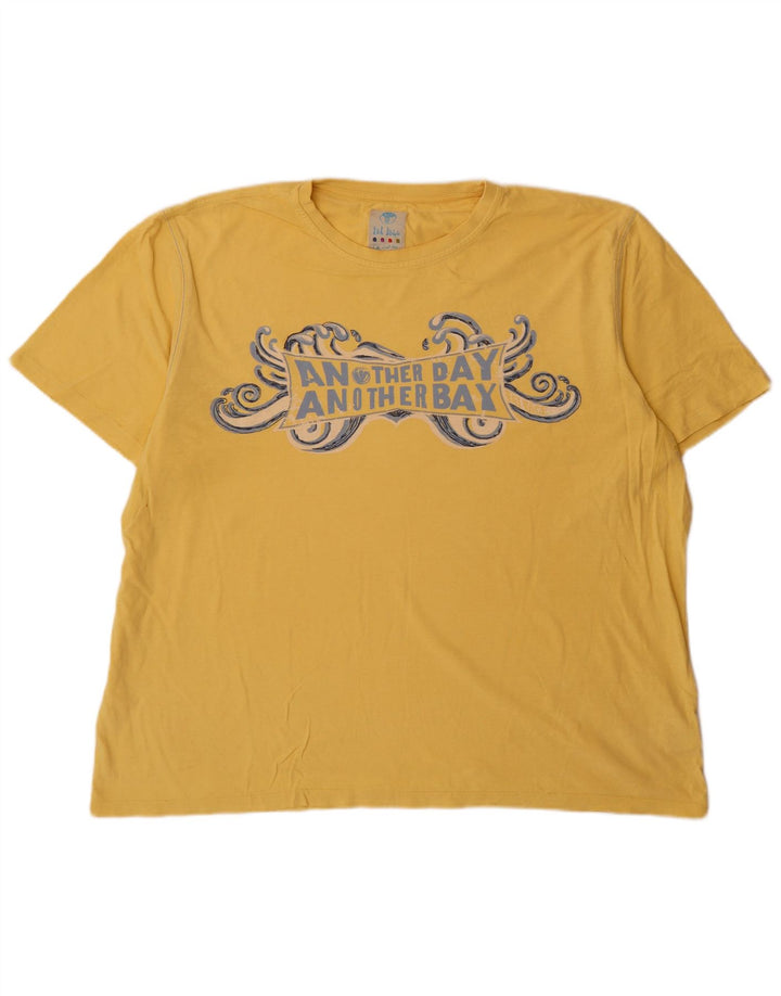 Fat Face Herren Grafik T-Shirt Top XL Gelb Baumwolle
