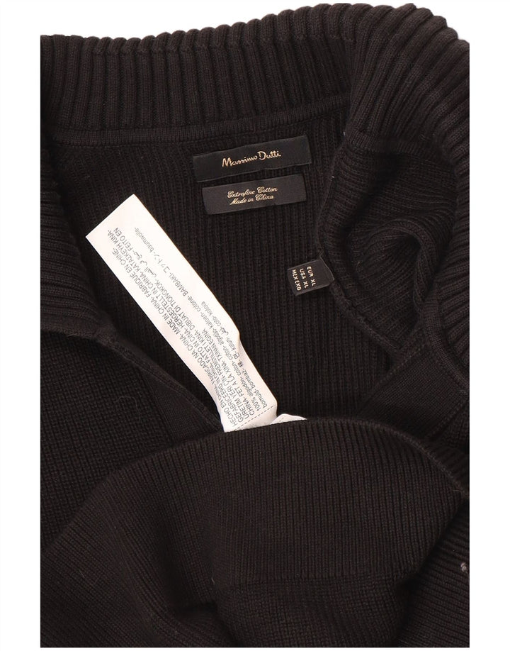Massimo Dutti Herren Rollkragenpullover Pullover XL Schwarz Baumwolle