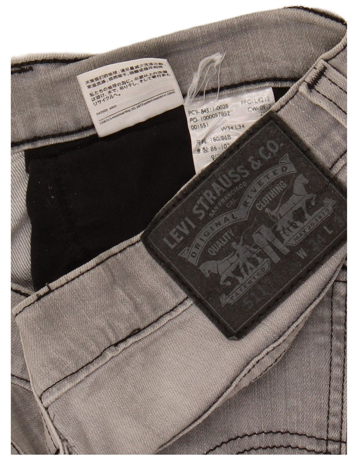 LEVI'S Mens 511 Slim Jeans W34 L30 Grey