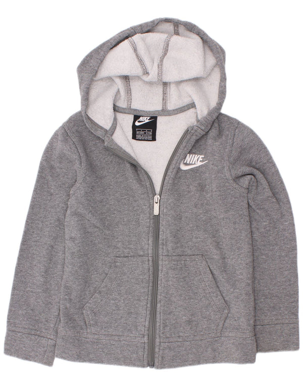 Nike Jungen-Kapuzenpullover mit Reißverschluss, 6–7 Jahre, groß, grau gefleckte Baumwolle