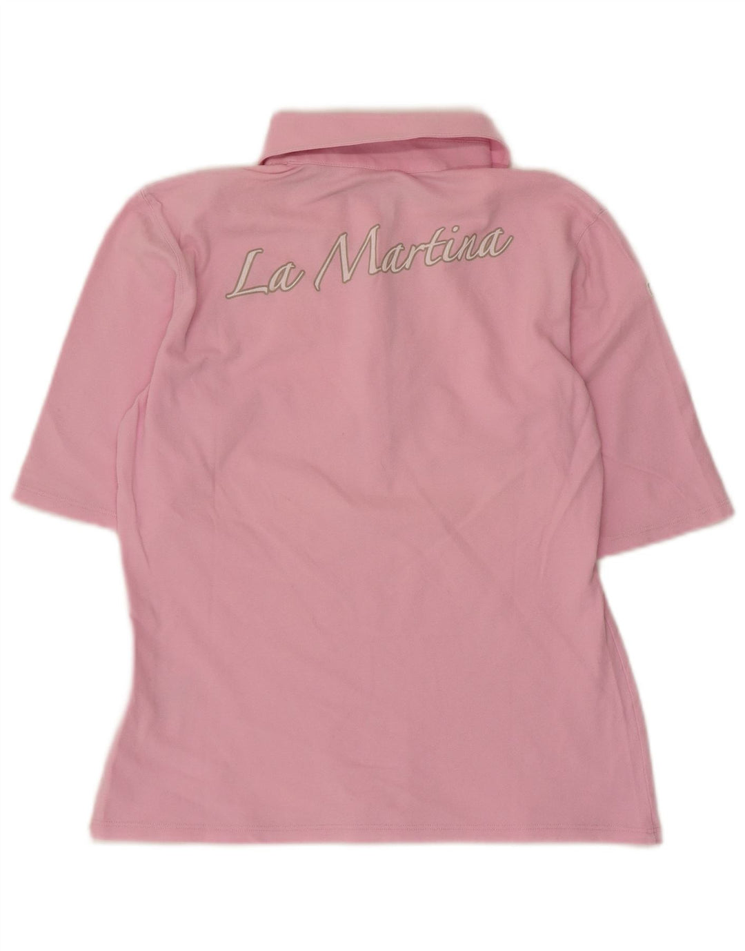 La Martina Damen Grafik-Poloshirt IT 44 Mittelrosa Baumwolle