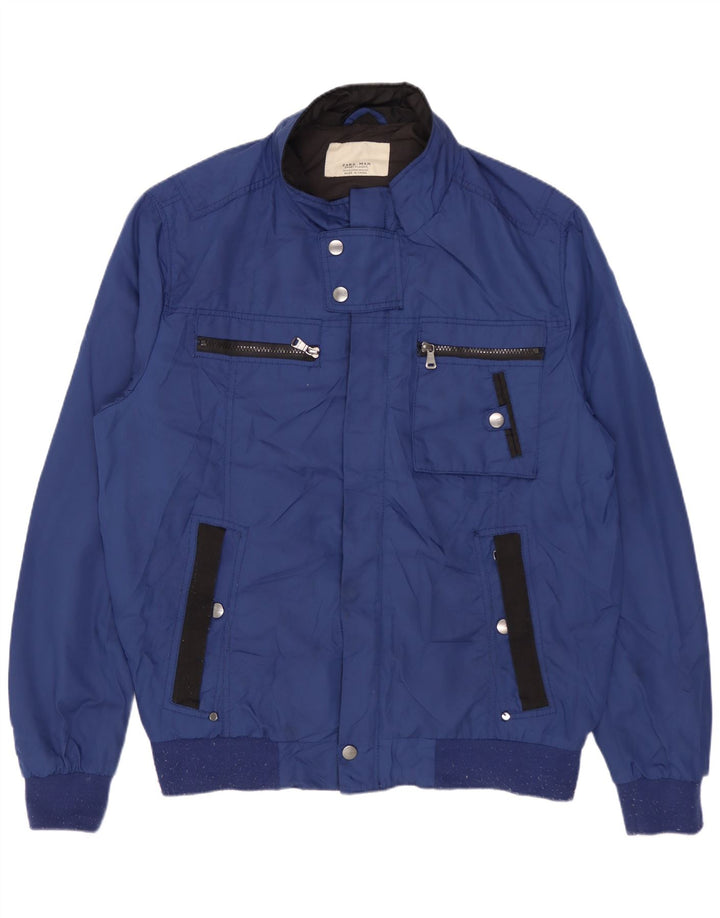 ZARA Herren Bomberjacke UK 42 XL Blau Polyester