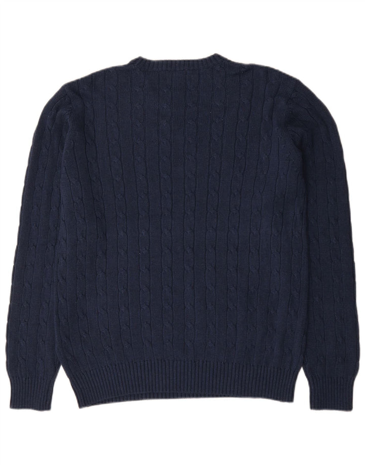 Marks & Spencer Herren Blue Harbour Pullover mit Rundhalsausschnitt, Größe L, Marineblau