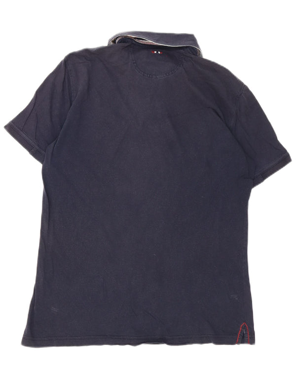 Napapijri Herren Geographic Poloshirt aus mittelblauer Baumwolle