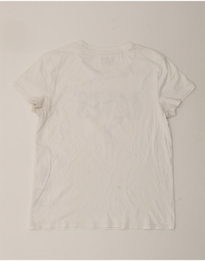 LEVI'S Womens Graphic T-Shirt Top UK 14 Medium White Cotton Vintage Levi's and Second-Hand Levi's from Messina Hembry 