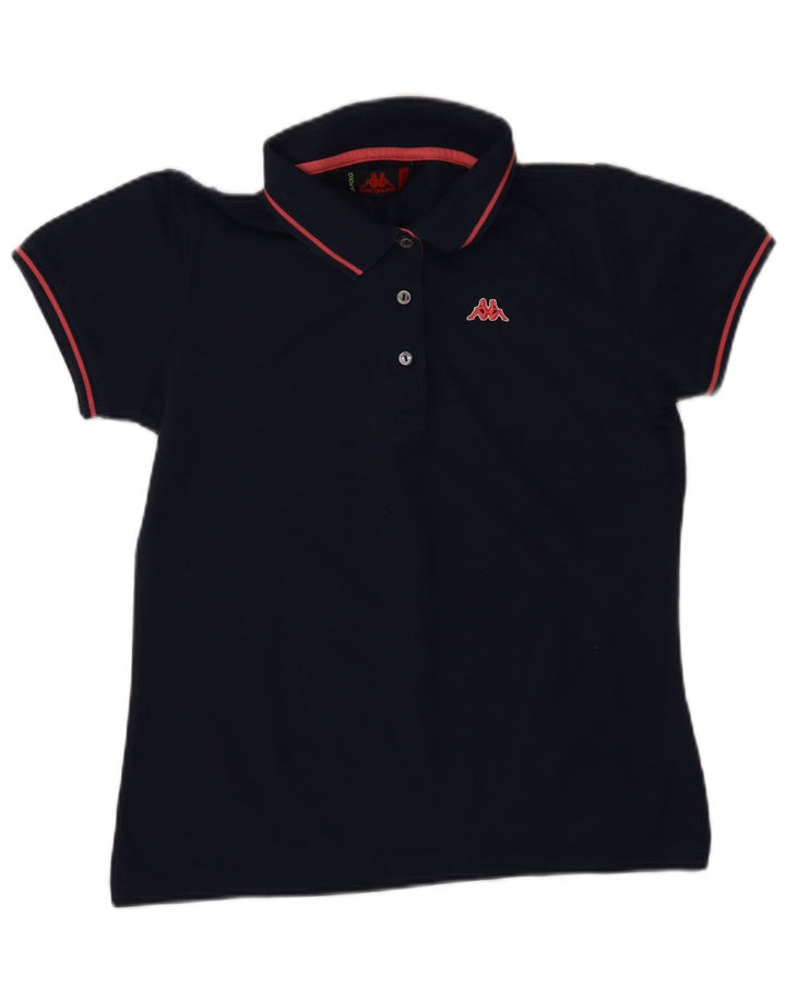 KAPPA Damen Poloshirt UK 12 Medium Marineblau Baumwolle