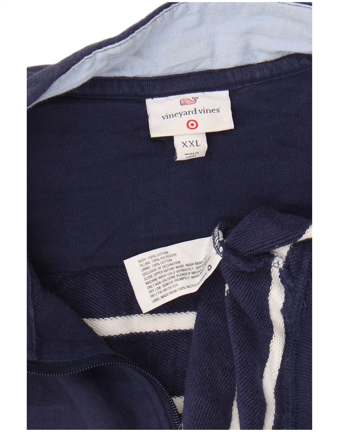 VINEYARD VINES Herren-Sweatshirt mit Reißverschluss, 2XL, Marineblau gestreift