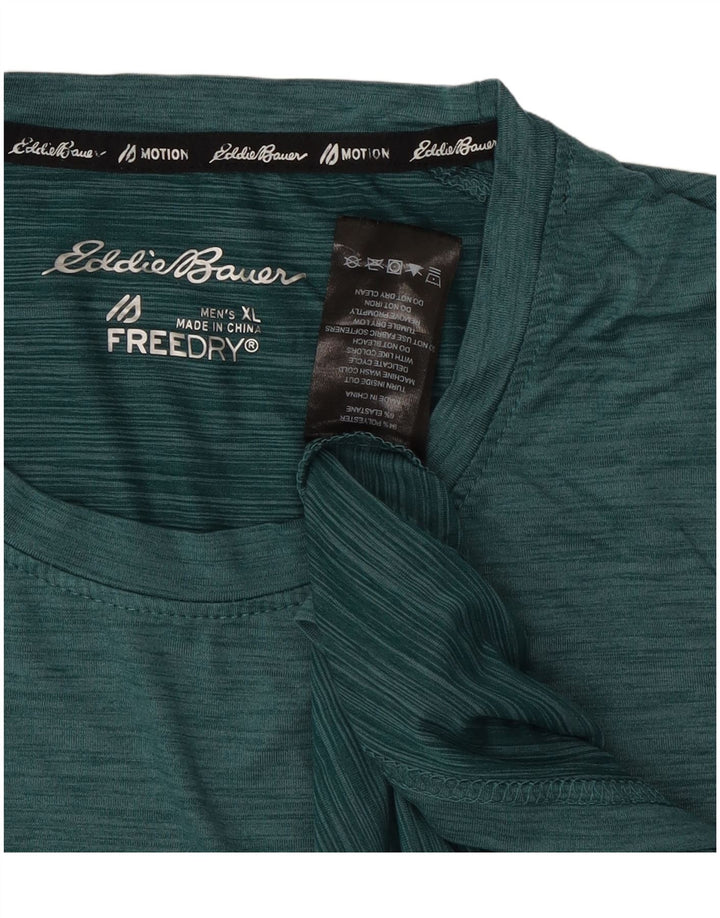 Eddie Bauer Herren T-Shirt Top XL Grün geflecktes Polyester