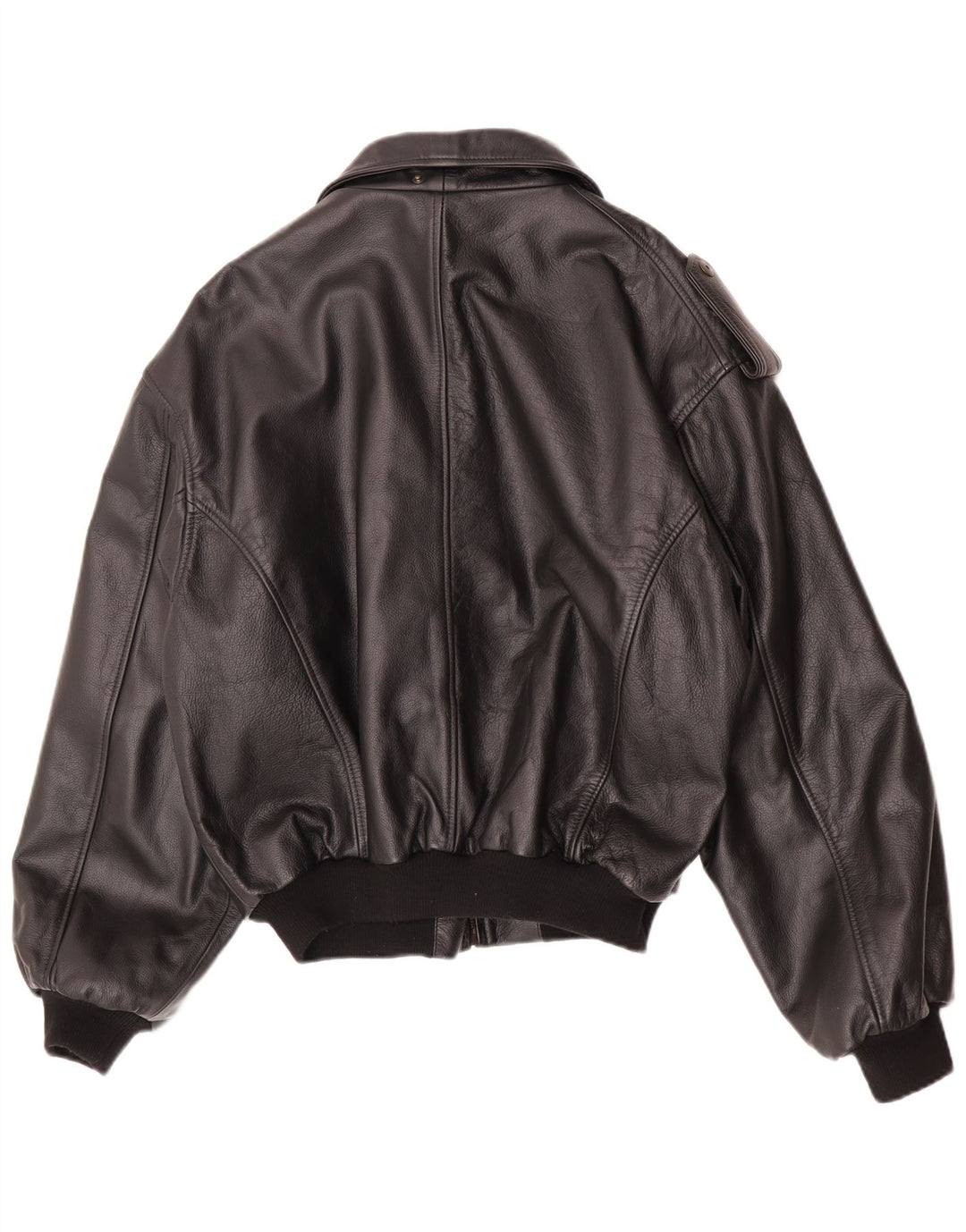 Vintage Herren Kunstleder Militärjacke IT 48/50 Medium Schwarz