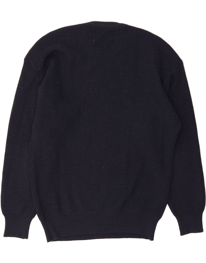 SETTEBELLO Mens Crew Neck Jumper Sweater Large Navy Blue Vintage Settebello and Second-Hand Settebello from Messina Hembry 