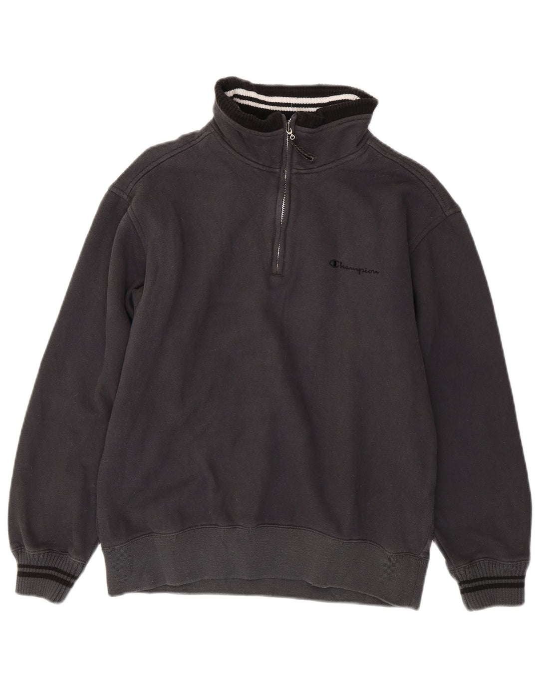 Champion Herren-Sweatshirt mit Reißverschluss am Hals, Größe S, Grau, Baumwolle