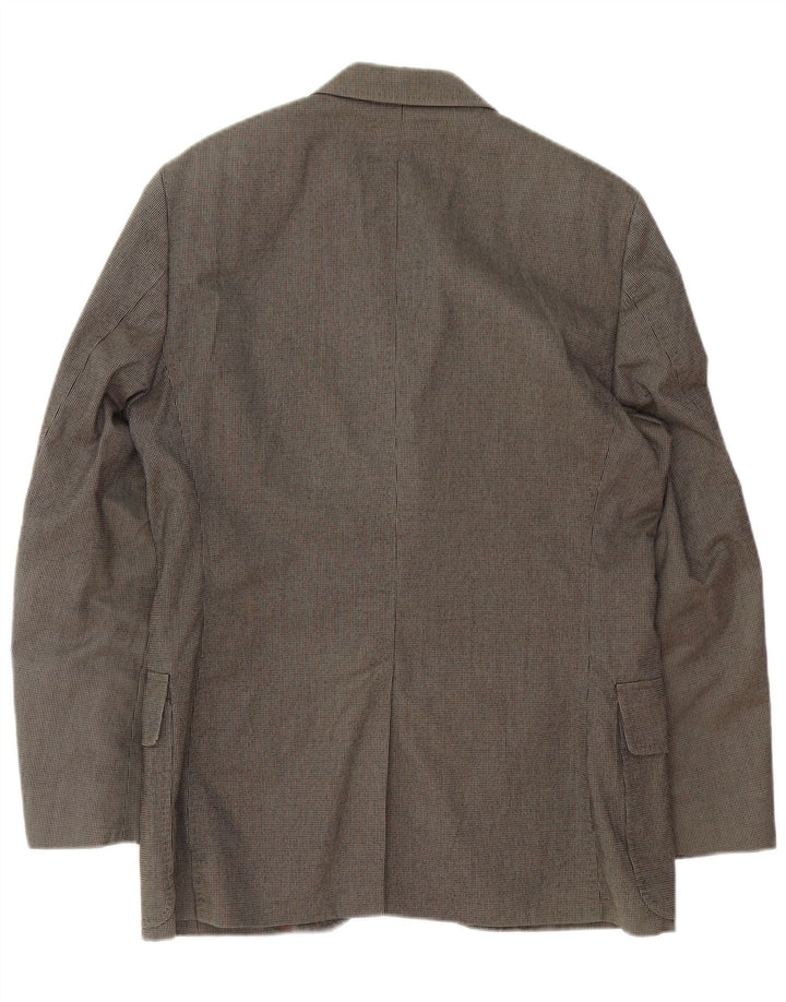 Massimo Dutti Herren-Blazer mit 3 Knöpfen, EU 48, mittelbraune Baumwolle