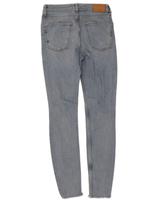 Zara Damen Distressed Skinny Jeans EU 34 2XS W24 L27 Blaue Baumwolle