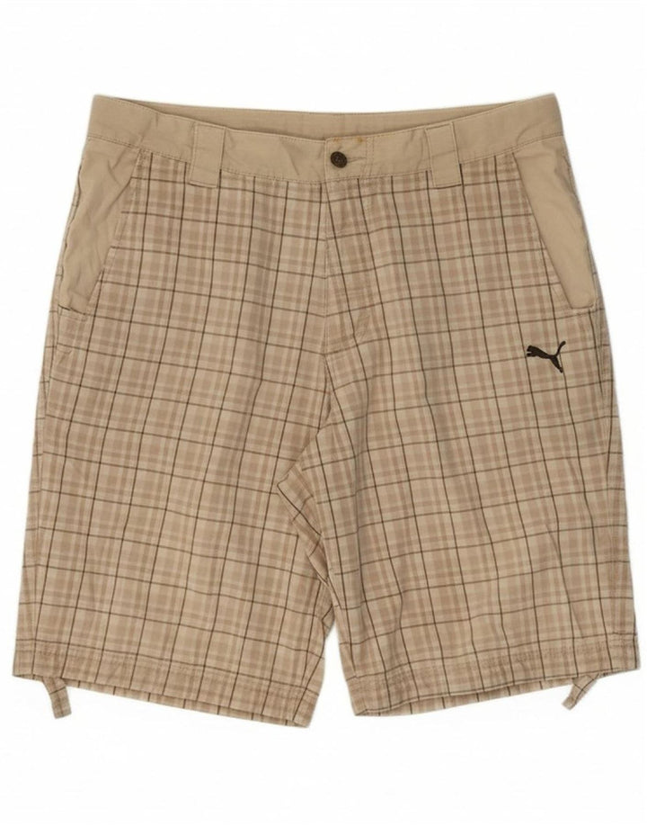 PUMA Mens Chino Shorts Medium W34  Beige Check