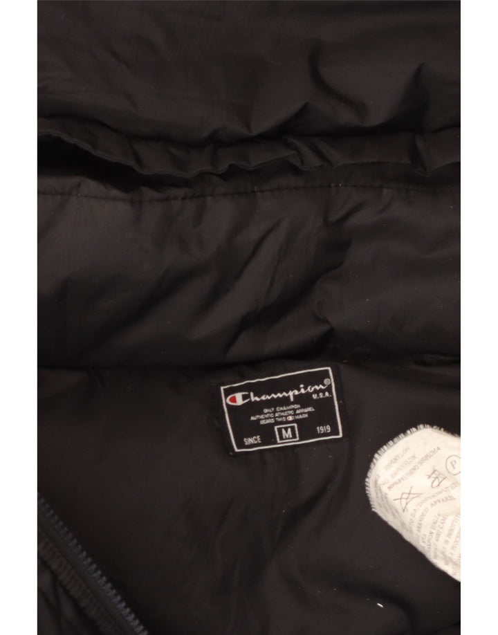 Champion Herren-Jacke mit Kapuze, gepolstert, UK 38, mittelschwarzes Nylon