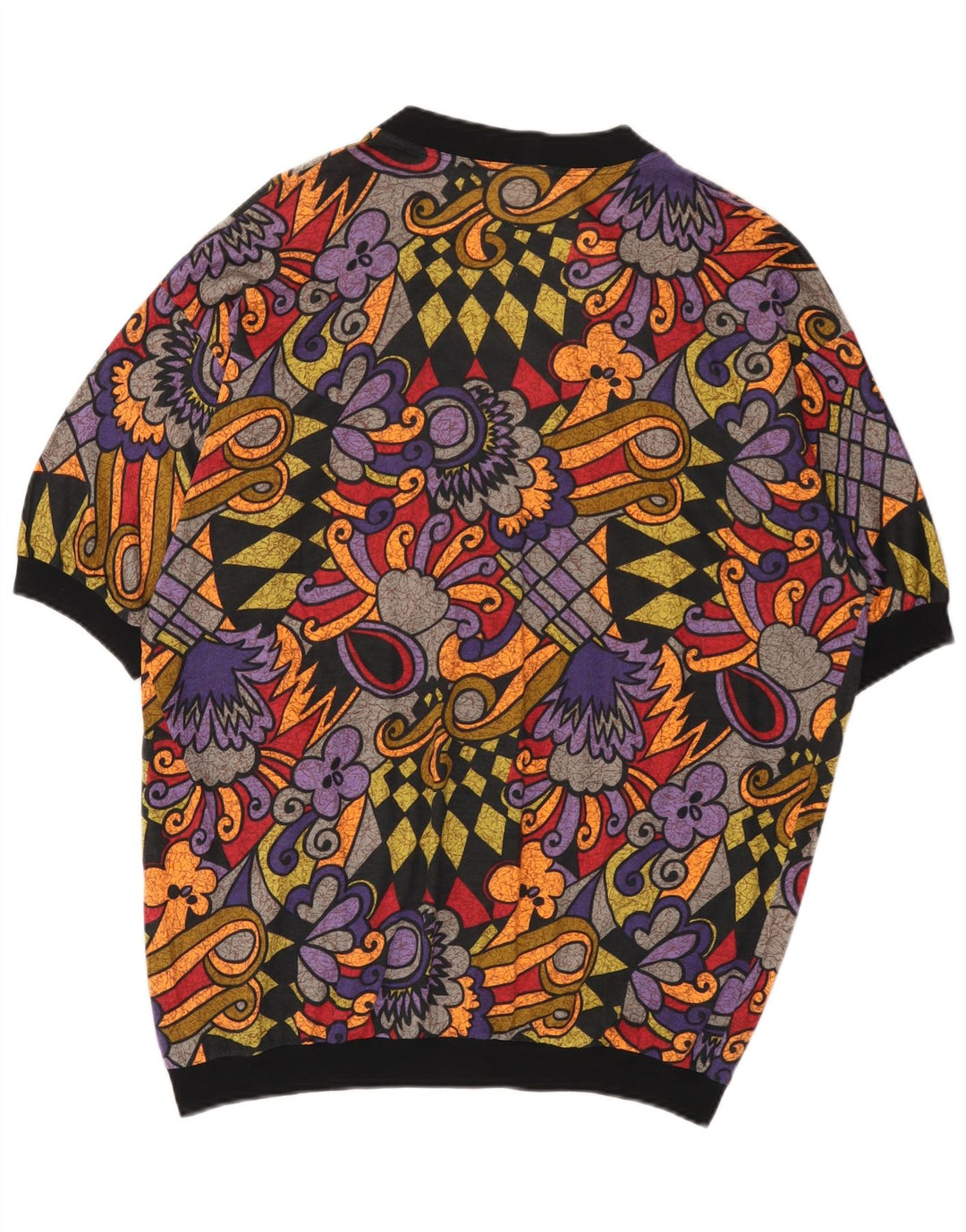 Vintage Damen Oversized Cardigan Top UK 16 Groß Mehrfarbig Geometrisch