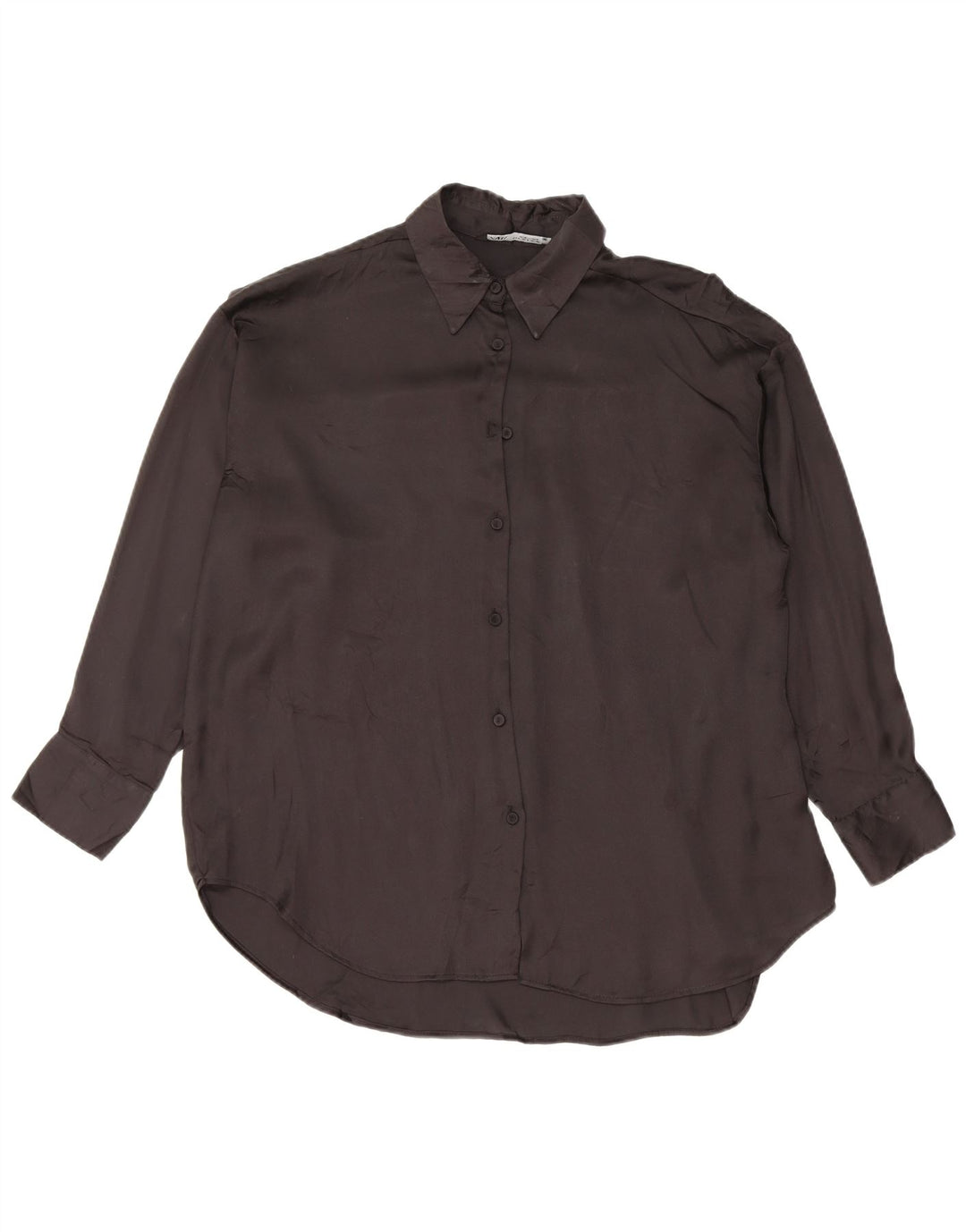 Übergroße Hemdbluse für Damen von Zara, Gr. 10, Größe S, Schwarz, Polyester