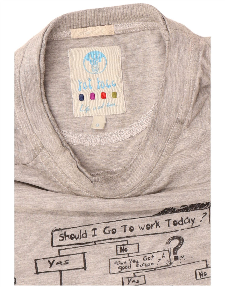 Fat Face Herren-T-Shirt mit Grafik, Größe S, Grau