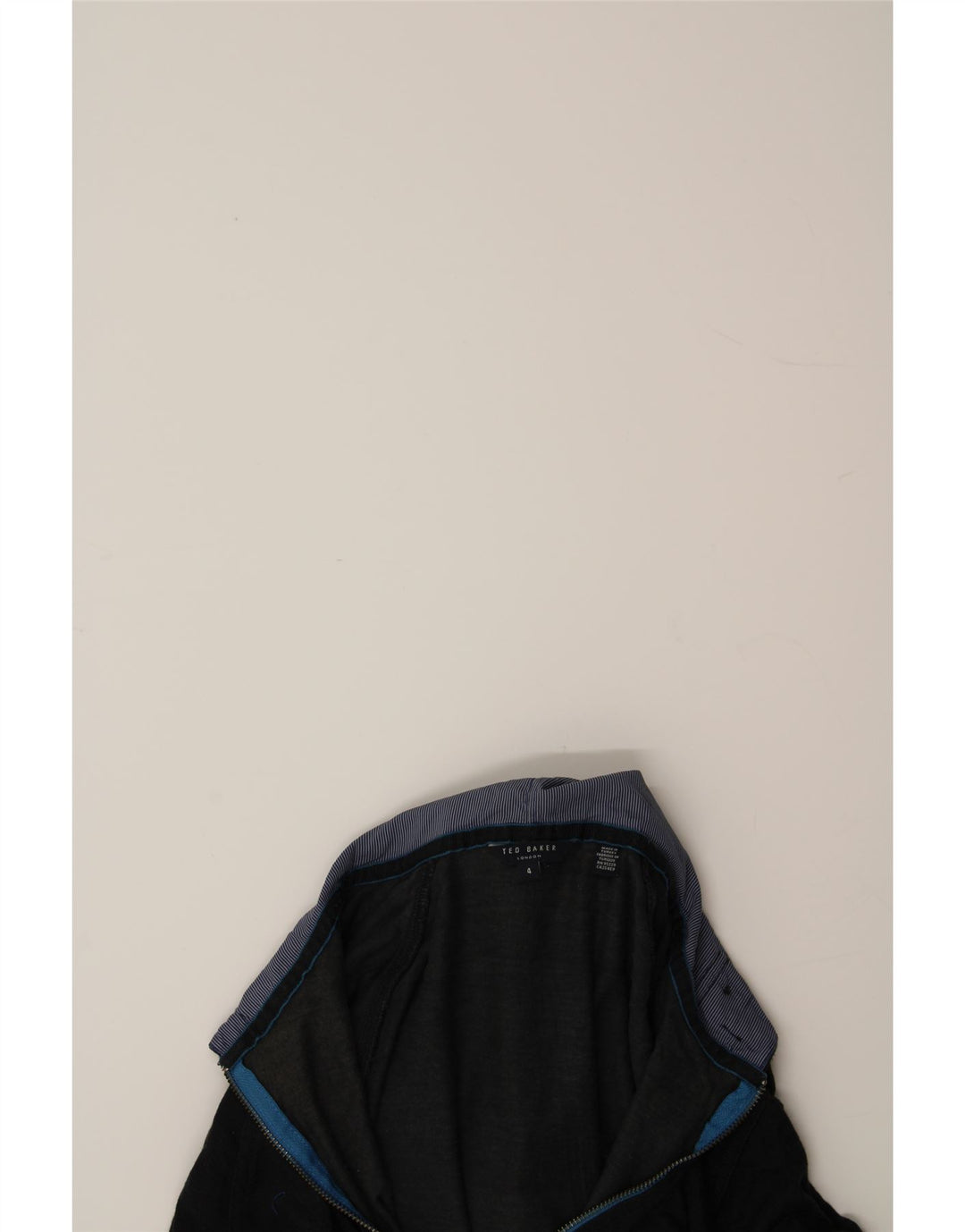 TED BAKER Womens Zip Hoodie Sweater Size 4 Large Navy Blue Viscose Vintage Ted Baker and Second-Hand Ted Baker from Messina Hembry 