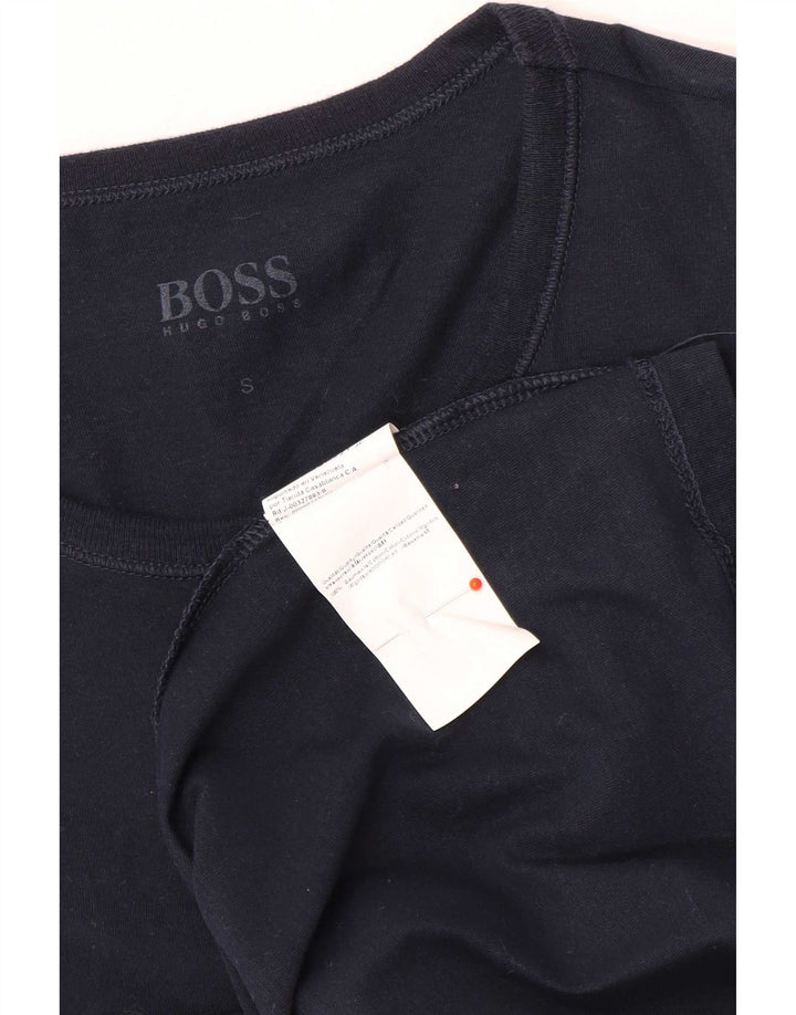 Hugo Boss Herren T-Shirt Top Small Marineblau Baumwolle