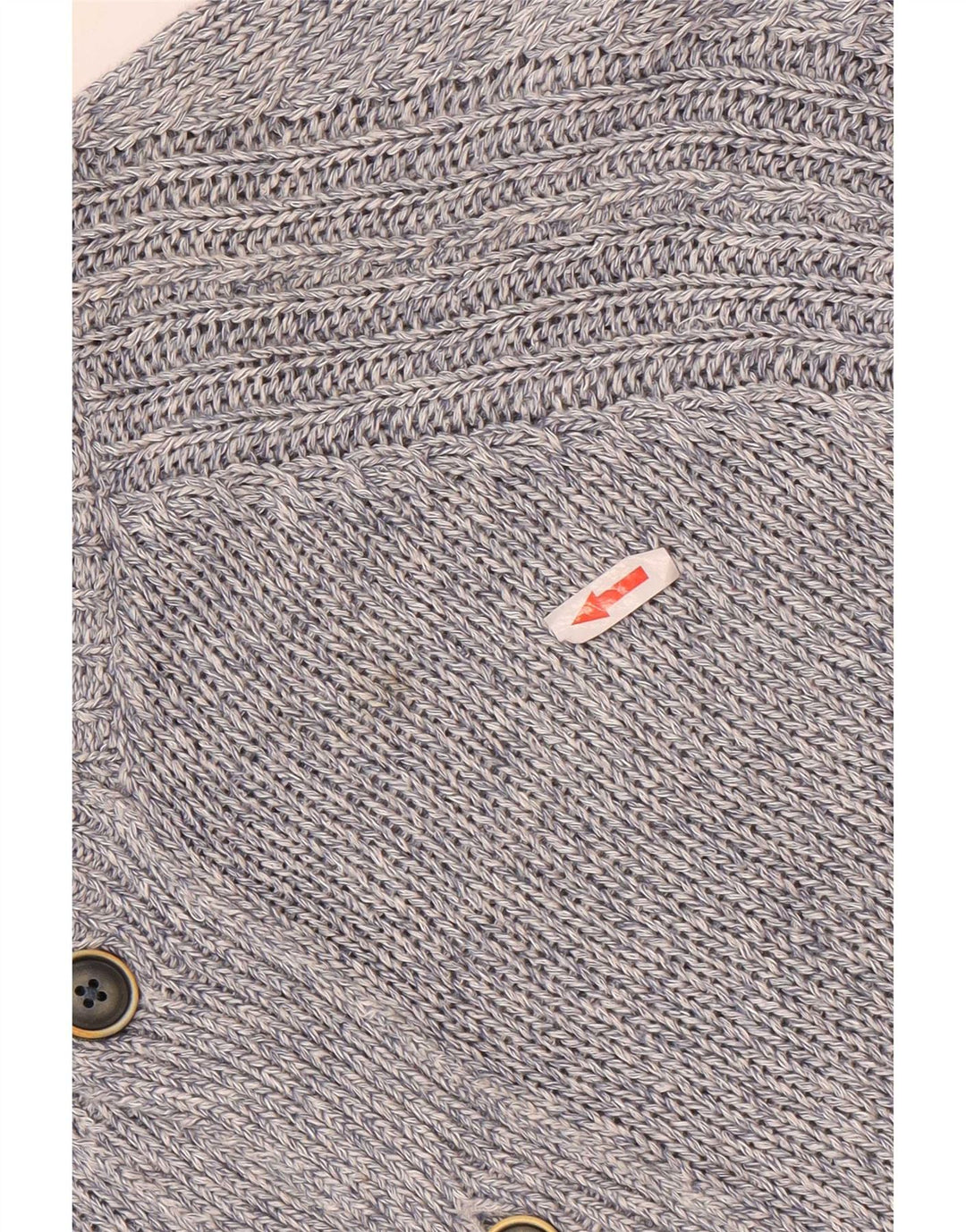 Massimo Dutti Herren-Strickjacke, groß, blau geflecktes Leinen