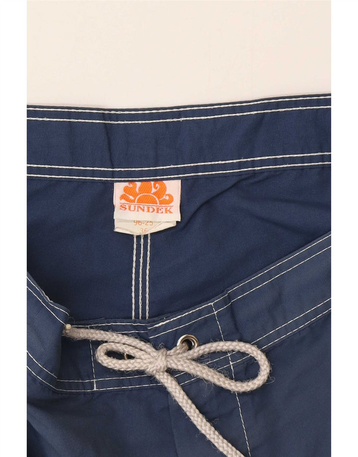 Sundek Herren-Badeshorts, groß, marineblaues Colourblock-Nylon