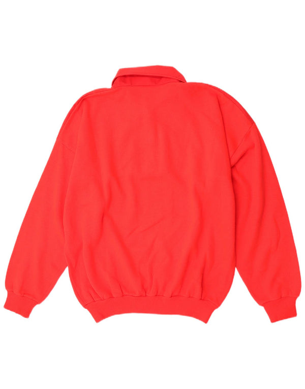 Vintage Herren Polo-Hals-Sweatshirt-Pullover XL aus roter Baumwolle