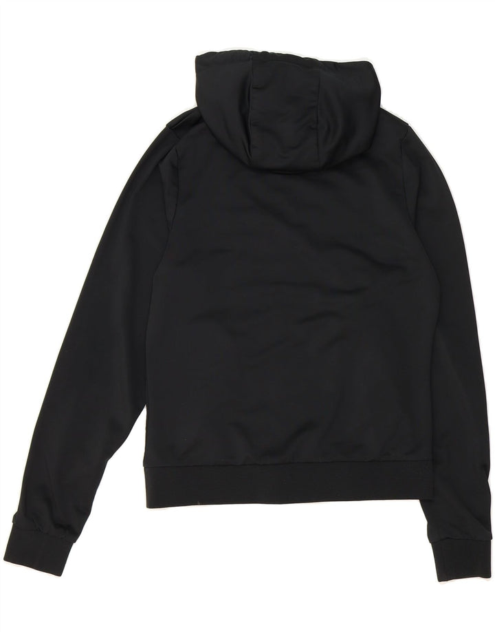 ELLESSE Womens Zip Hoodie Sweater UK 8 Small Black Striped Polyester Vintage Ellesse and Second-Hand Ellesse from Messina Hembry 