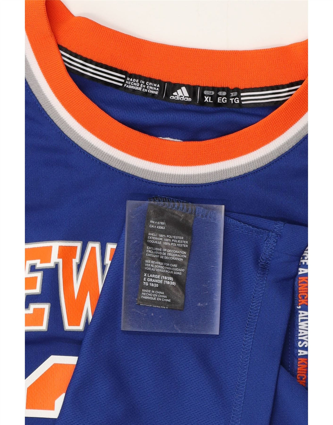 ADIDAS Herren New York Knicks Graphic Vest Top XL Blaues Polyester