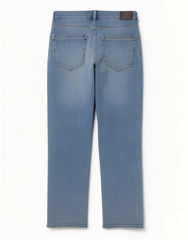 Marks & Spencer Damen Magic Crop Straight Jeans UK 12 Medium W30 L26 Blau