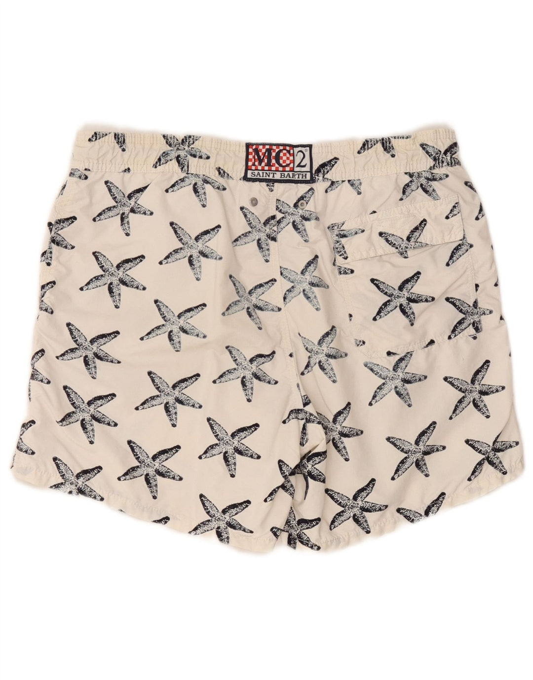 MC2 SAINT BARTH Herren-Badeshorts mit abstraktem Muster, Mittelweiß