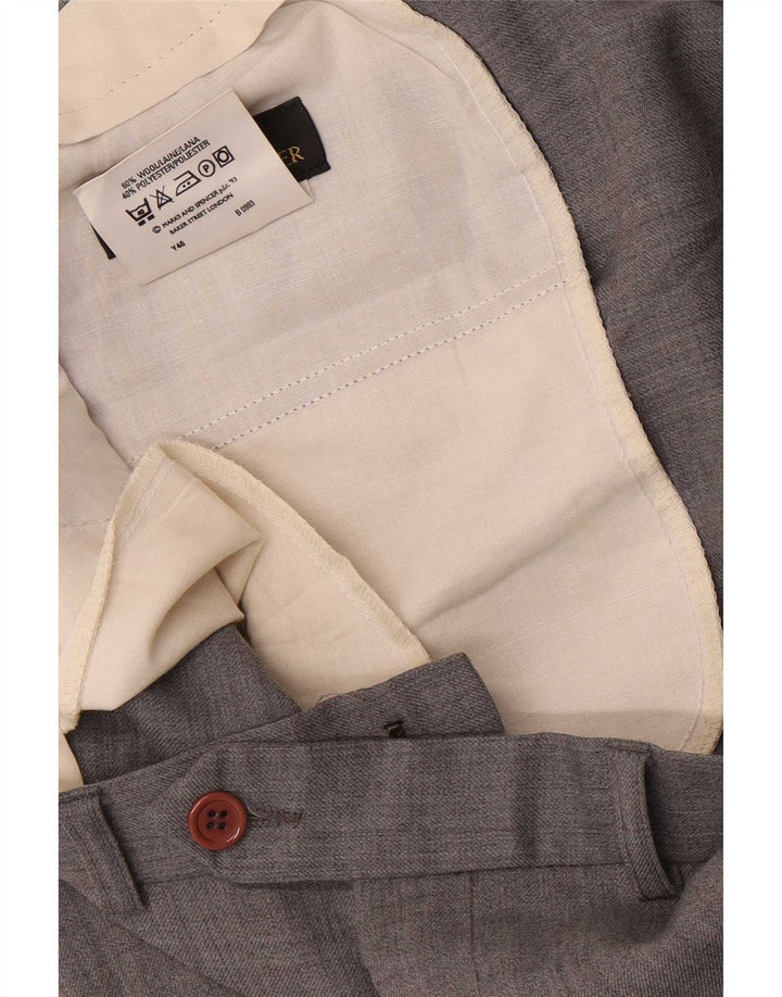 Gerade Herren-Anzughose von Marks & Spencer, W40, L29, graue Wolle