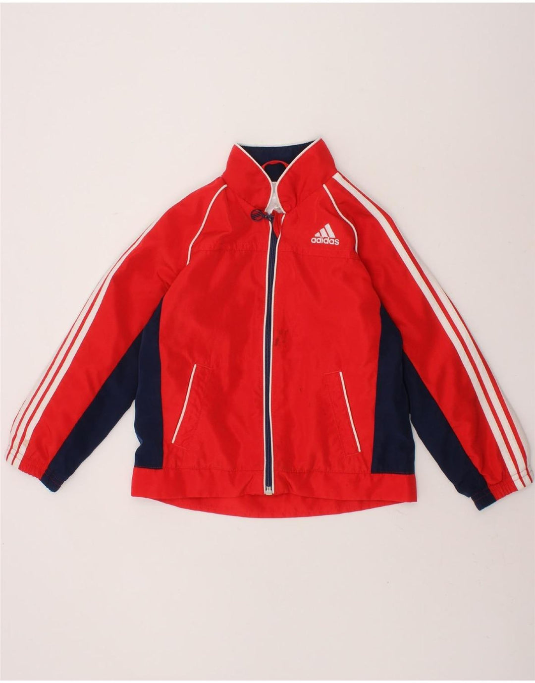 ADIDAS Boys Tracksuit Top Jacket 2-3 Years Red Colourblock Polyester Vintage Adidas and Second-Hand Adidas from Messina Hembry 