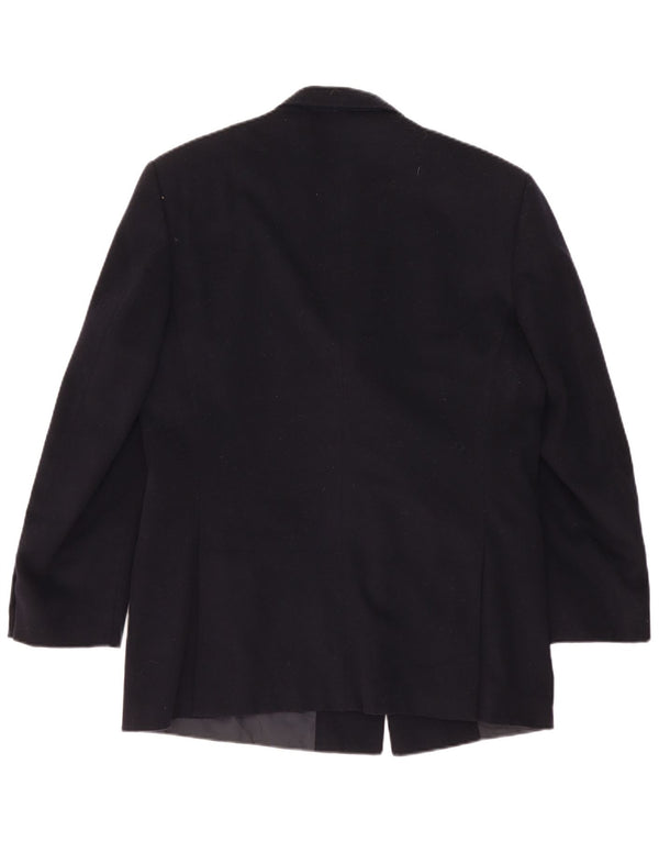 Nino Cerruti Herren Zweireiher Blazer Jacke IT 52 XL Schwarze Wolle