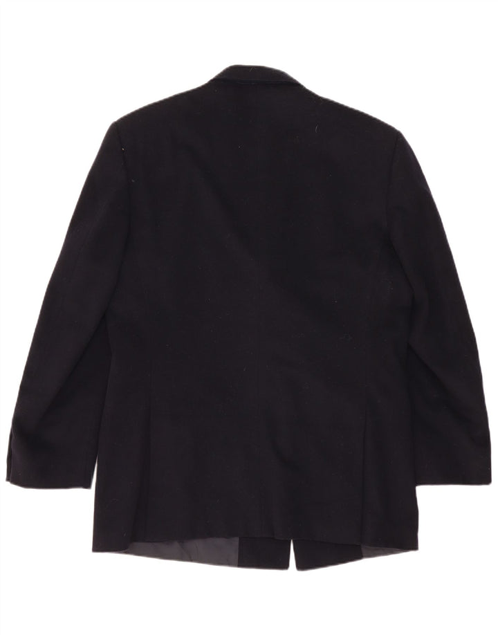 Nino Cerruti Herren Zweireiher Blazer Jacke IT 52 XL Schwarze Wolle