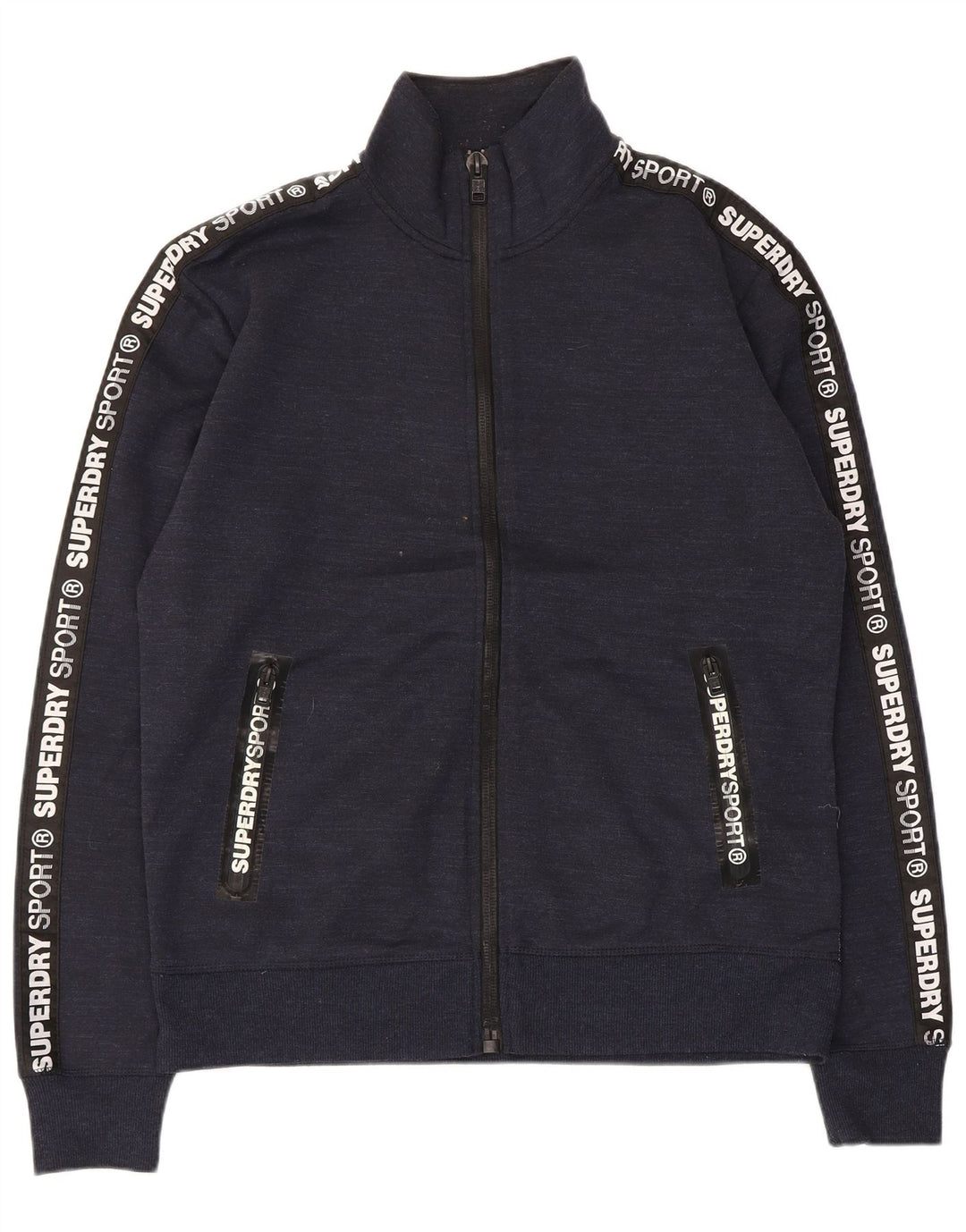 Superdry Herren-Trainingsanzugoberteil mit Grafik, XL, marineblau geflecktes Polyester