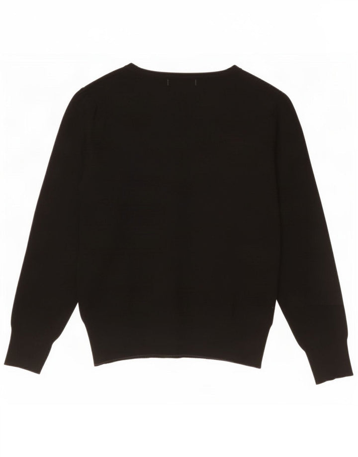 Marks & Spencer Damen Crop Cardigan Pullover UK 8 Small Schwarze Viskose