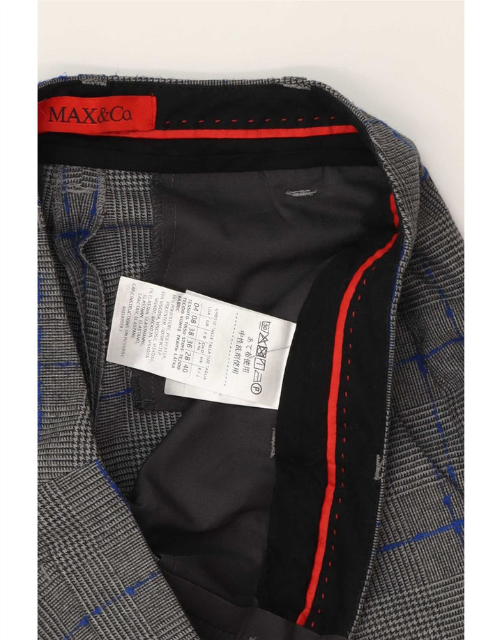 Max & Co. Damen Chinohose UK 8 Small W28 L27 Grauer Hahnentritt