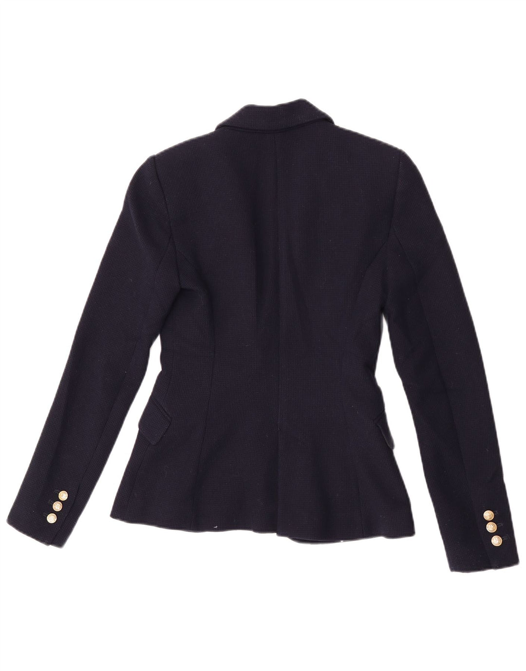 Zara Damen 1-Knopf-Blazerjacke UK 6 XS Marineblau Polyester
