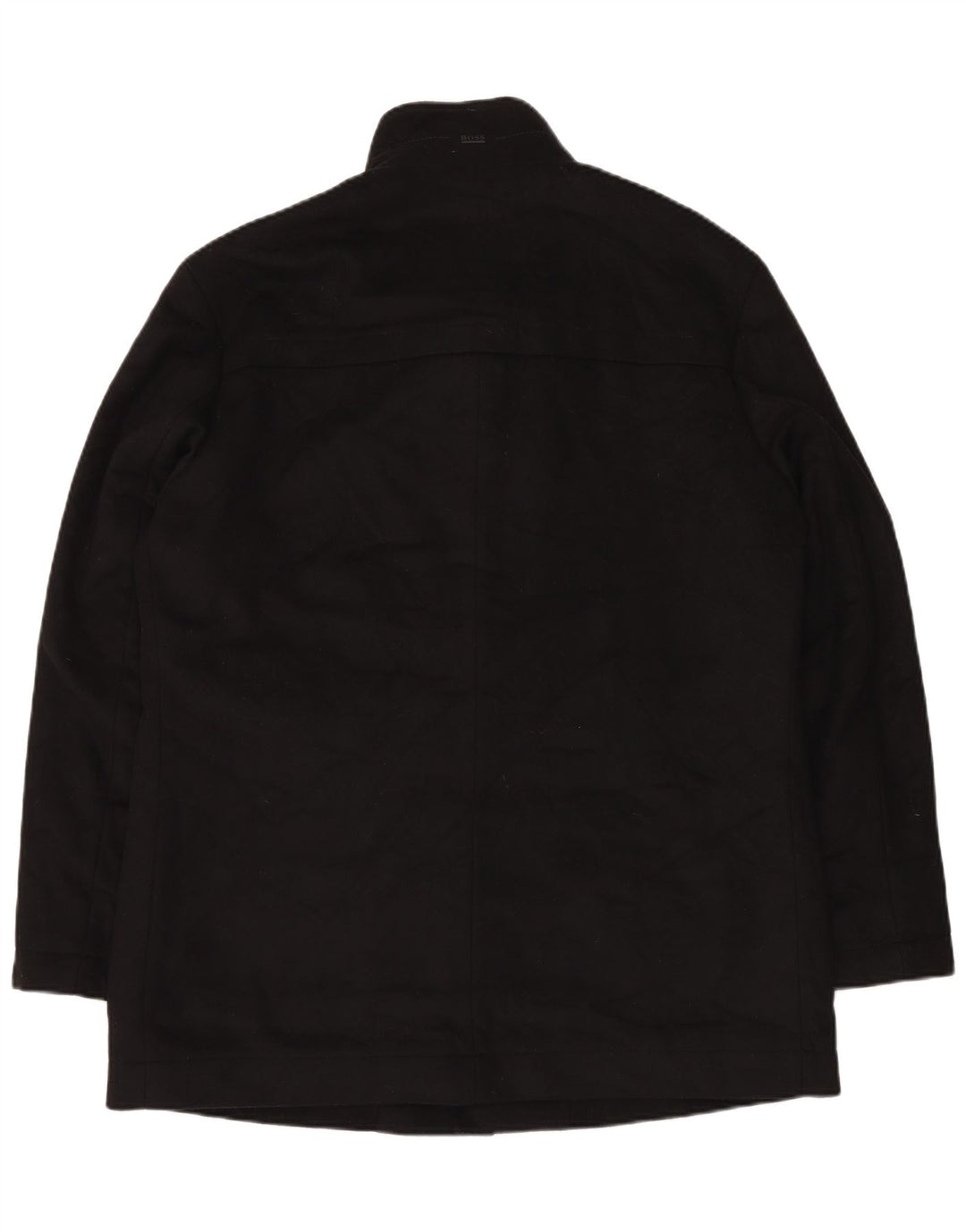 Hugo Boss Herrenmantel EU 56 3XL Schwarze Wolle