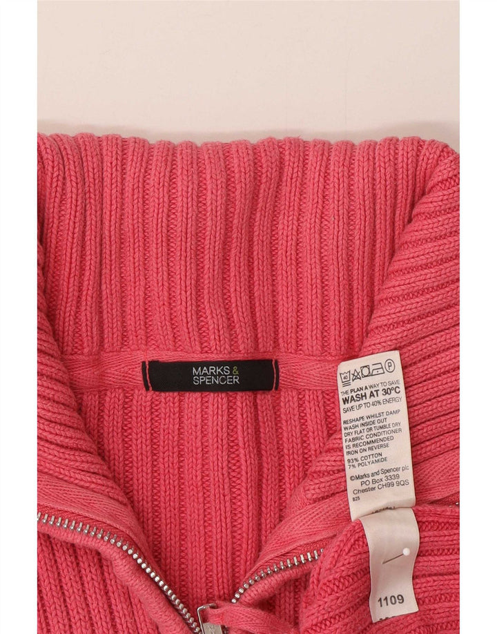 Marks & Spencer Damen-Cardigan-Pullover UK 16 Large Rosa Baumwolle