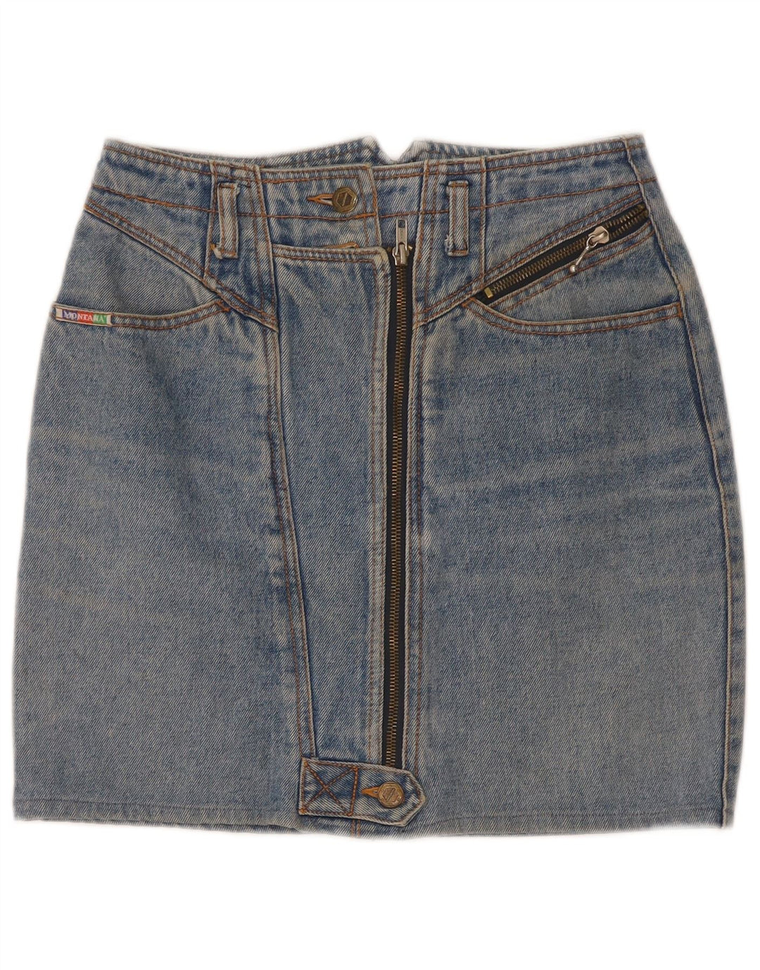 Vintage Damen Mini Jeansrock W26 Klein Blau
