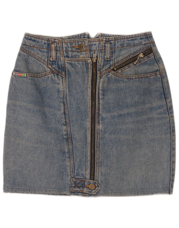 Vintage Damen Mini Jeansrock W26 Klein Blau