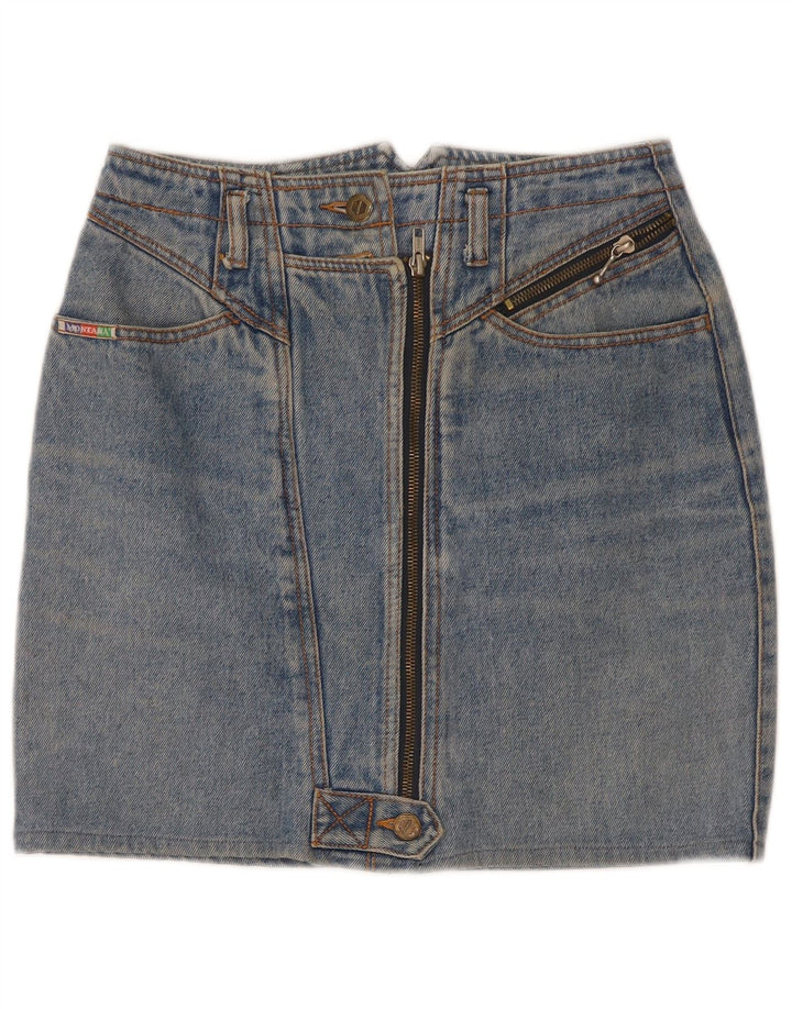Vintage Damen Mini Jeansrock W26 Klein Blau